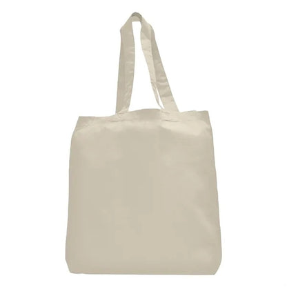 7 oz Cotton Canvas Tote Bag - 10"x14" w/ - 5"G - 20"Handle