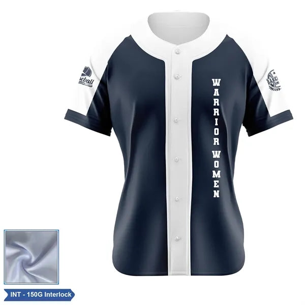Women's Sublimation 150G INT Full-Button Baseball Jersey