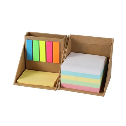 Foldable Paper Cubes Sticky Notes & Tabs Box W/ Pen Holder
