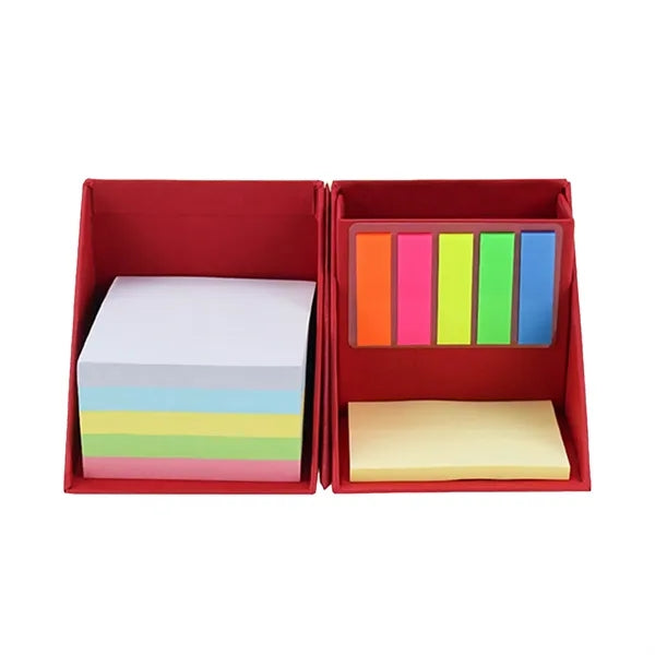 Foldable Paper Cubes Sticky Notes & Tabs Box W/ Pen Holder