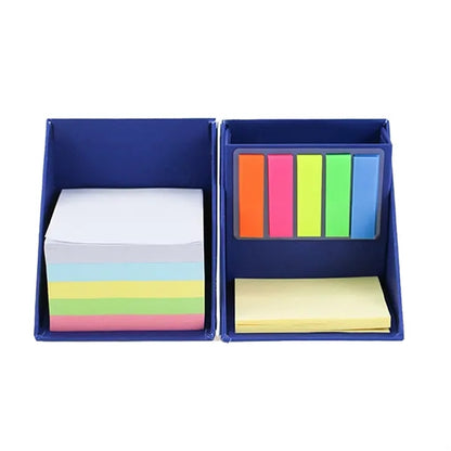 Foldable Paper Cubes Sticky Notes & Tabs Box W/ Pen Holder
