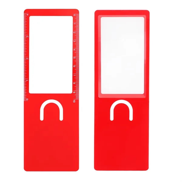 3X PVC Magnifying Sheet Bookmark Ruler For Reading