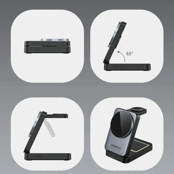 3 in 1 Foldable Magnetic Wireless Charger Station