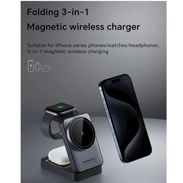 3 in 1 Foldable Magnetic Wireless Charger Station