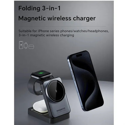 3 in 1 Foldable Magnetic Wireless Charger Station