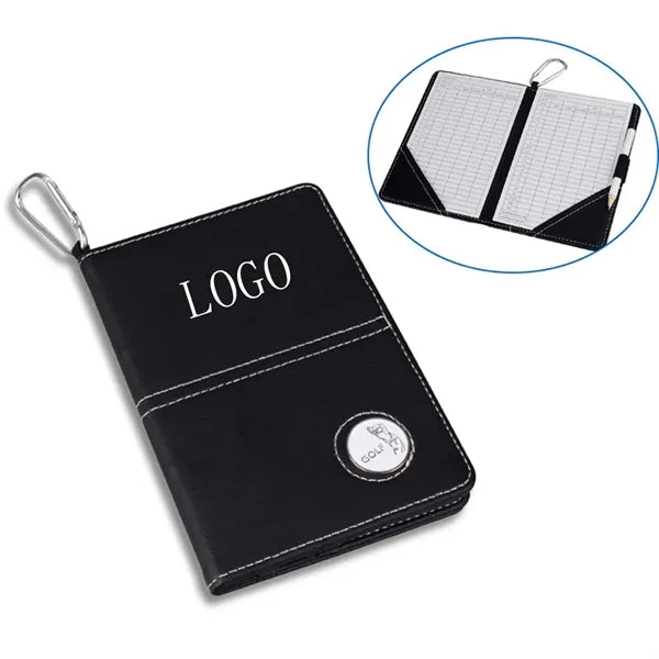 PU Golf Scorecard Holder Yardage Book with Pencil Marker