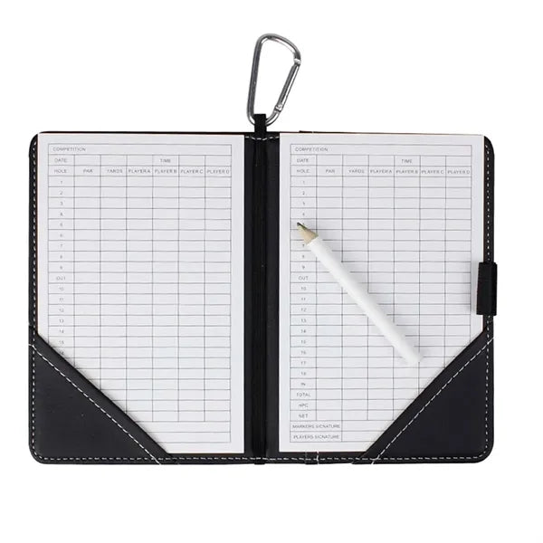 PU Golf Scorecard Holder Yardage Book with Pencil Marker