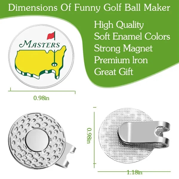 Golf Ball Markers with Hat Clips Premium Gifts Customize
