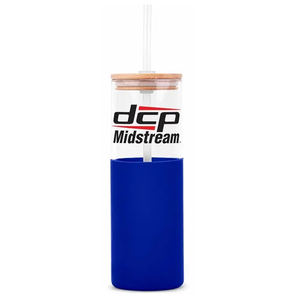 18oz. Glass Tumbler with Bamboo Lid, Straw & Silicone Sleeve