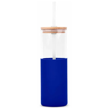 18oz. Glass Tumbler with Bamboo Lid, Straw & Silicone Sleeve