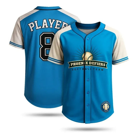 Bee Eye Mesh Men's Full-Button Baseball Jersey 150 GSM