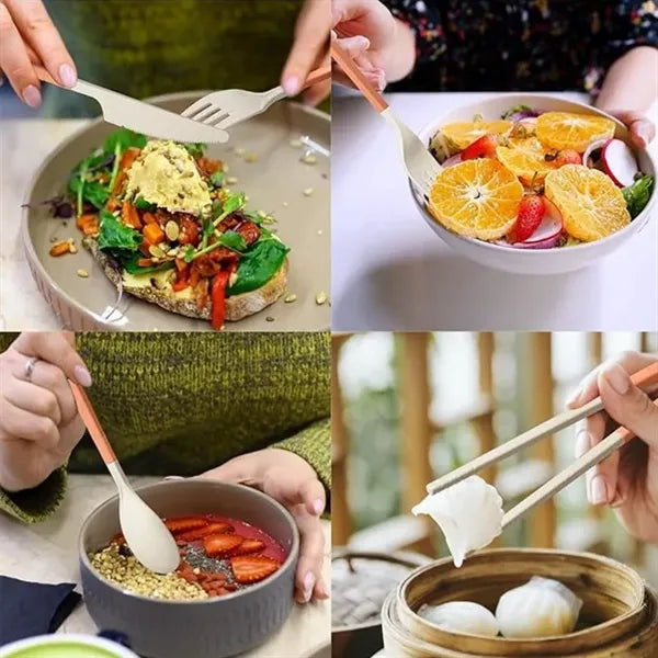 Wheat Straw Plastic Travel Cutlery Set