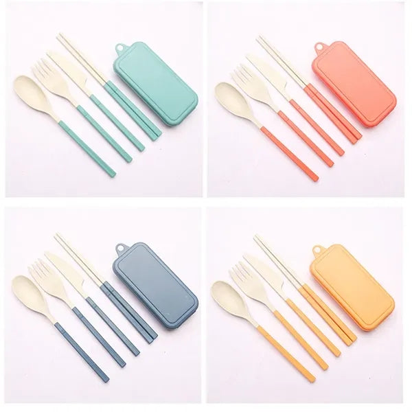 Wheat Straw Plastic Travel Cutlery Set