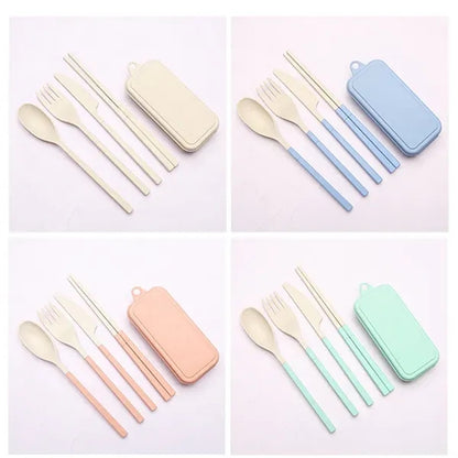 Wheat Straw Plastic Travel Cutlery Set
