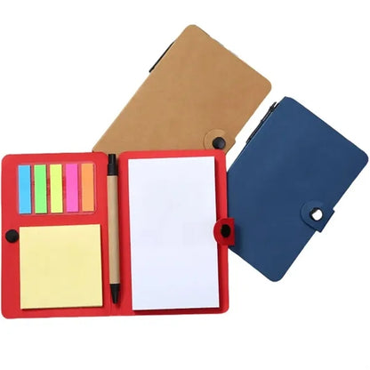 Notebook with Sticky Notes and Pen