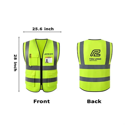 Knitted HiVis Work Vest Reflective Stripes and ID Pocket