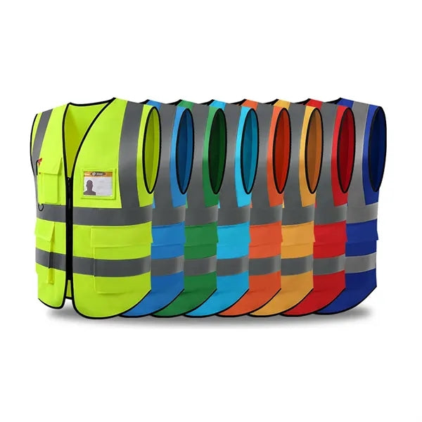 Knitted HiVis Work Vest Reflective Stripes and ID Pocket