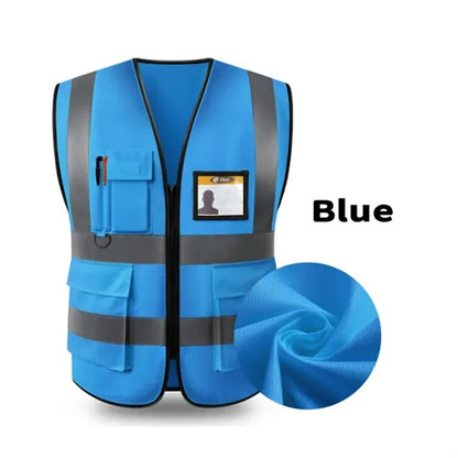 Knitted HiVis Work Vest Reflective Stripes and ID Pocket