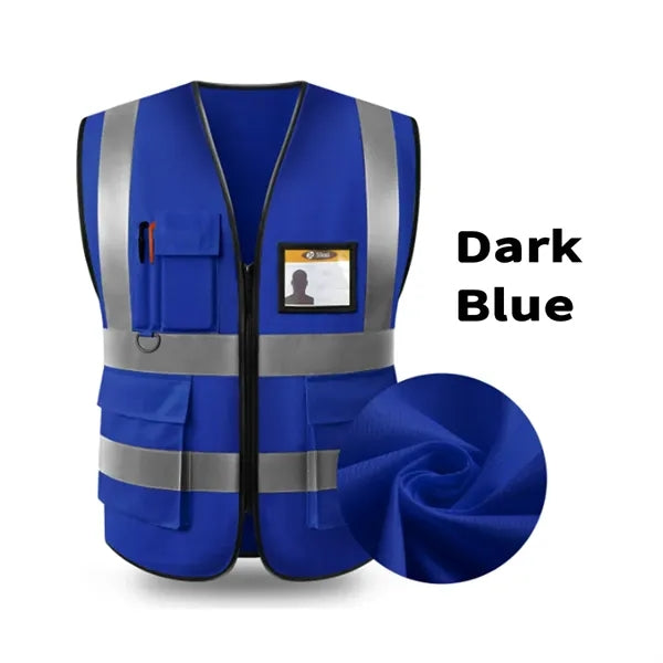 Knitted HiVis Work Vest Reflective Stripes and ID Pocket