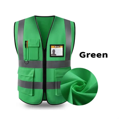 Knitted HiVis Work Vest Reflective Stripes and ID Pocket