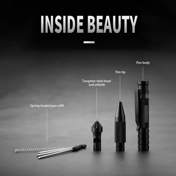 Tactical Pen with Glass Breaker Emergency Whistle Ballpoint