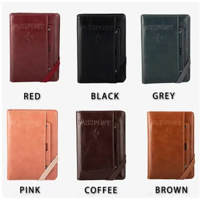 RFID Safe Passport Holder PU Leather Multiple Colors