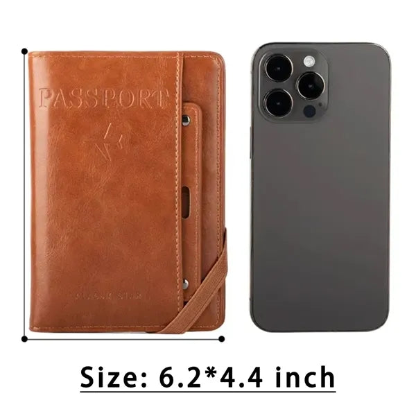 RFID Safe Passport Holder PU Leather Multiple Colors