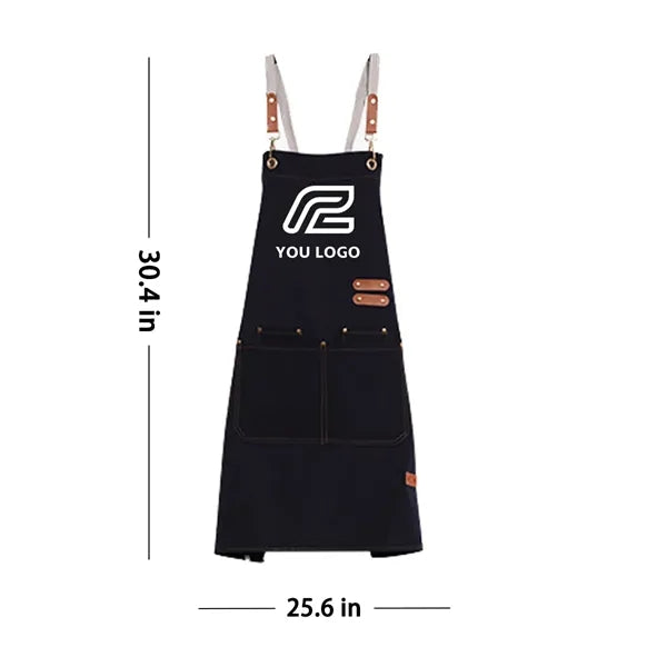 Chef Apron Adjustable Cross Back Large Pockets Waterproof