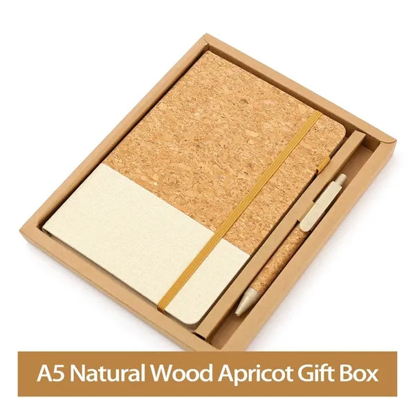Hardcover Cork Linen A5 Cream Paper Journal Planner Pen Set