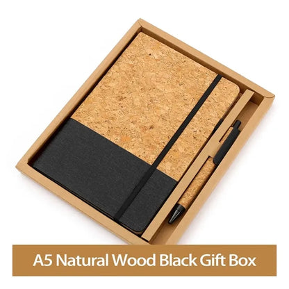Hardcover Cork Linen A5 Cream Paper Journal Planner Pen Set