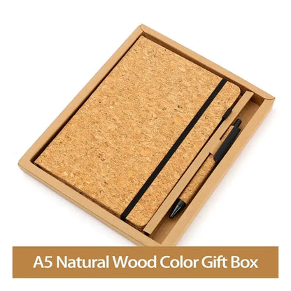 Hardcover Cork Linen A5 Cream Paper Journal Planner Pen Set