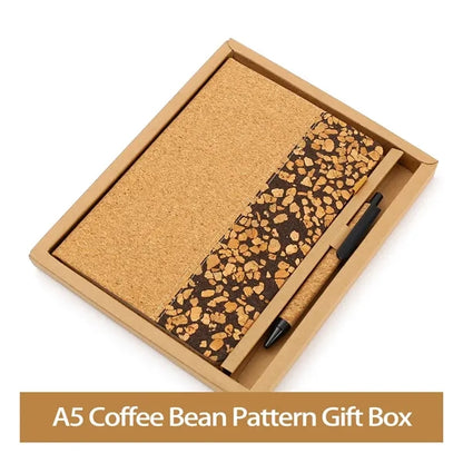 Hardcover Cork Linen A5 Cream Paper Journal Planner Pen Set