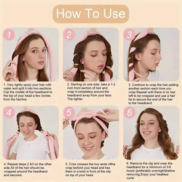 Heatless Curling Rod Headband Soft Rollers Sleeping Styling