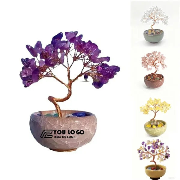 Crystal Tree of Life Chakra Healing Money Ceramic Base