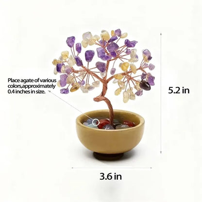 Crystal Tree of Life Chakra Healing Money Ceramic Base