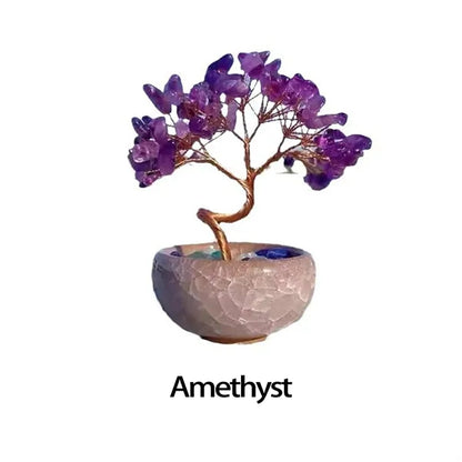 Crystal Tree of Life Chakra Healing Money Ceramic Base