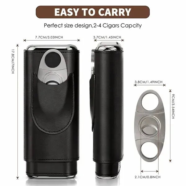 Travel Cigar Case with cutter