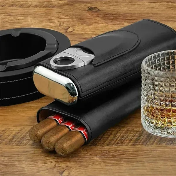 Travel Cigar Case with cutter