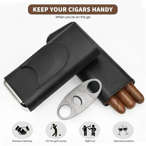 Travel Cigar Case with cutter