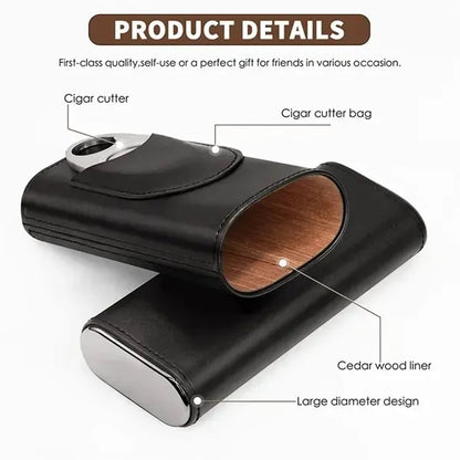 Travel Cigar Case with cutter
