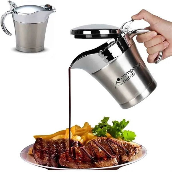 15OZ Stainless Steel Gravy Boat with Lid