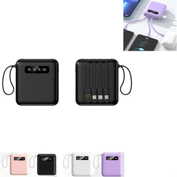 5000mAh Power Banks Built-in Cables Portable Charger