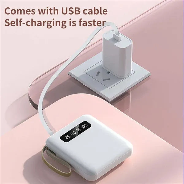5000mAh Power Banks Built-in Cables Portable Charger