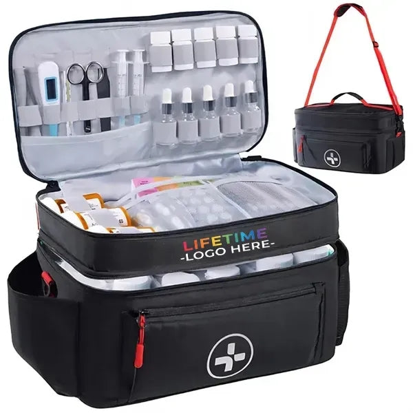 Double Layer Medicine Pill Organizer Bag