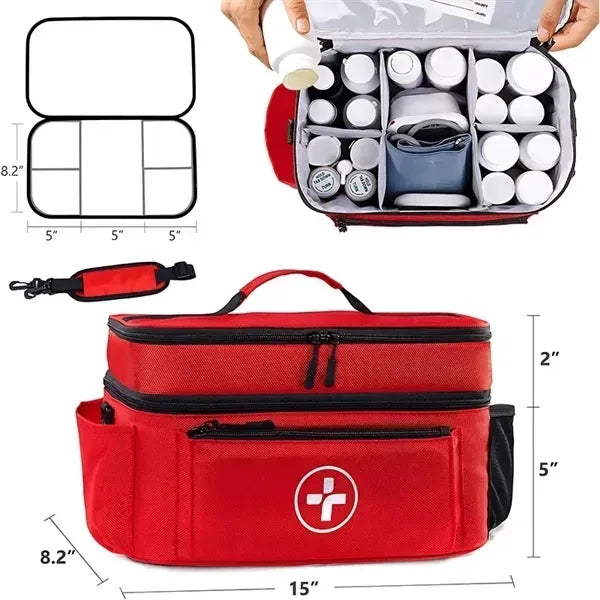 Double Layer Medicine Pill Organizer Bag