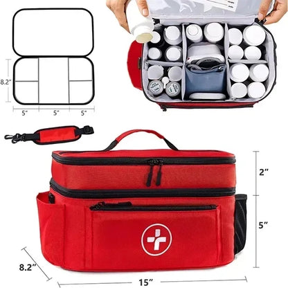 Double Layer Medicine Pill Organizer Bag