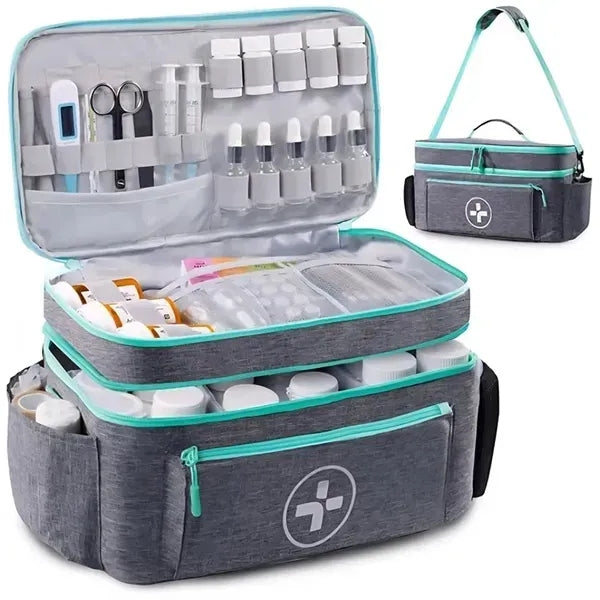 Double Layer Medicine Pill Organizer Bag