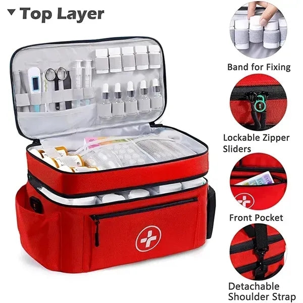 Double Layer Medicine Pill Organizer Bag