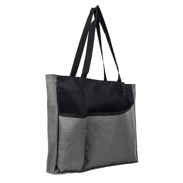 Zippered Heathered Tote Bag