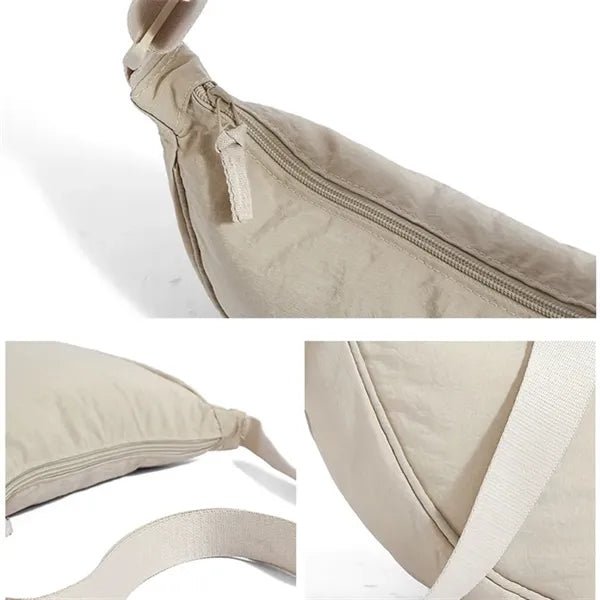 Nylon Crescent Crossbody Bag with Adjustable Strap
